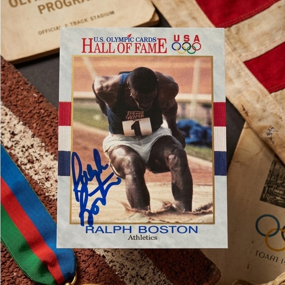 Ralph Boston Autograph USA Olympics, US Olympic Hall Of Fame Gold Medalist